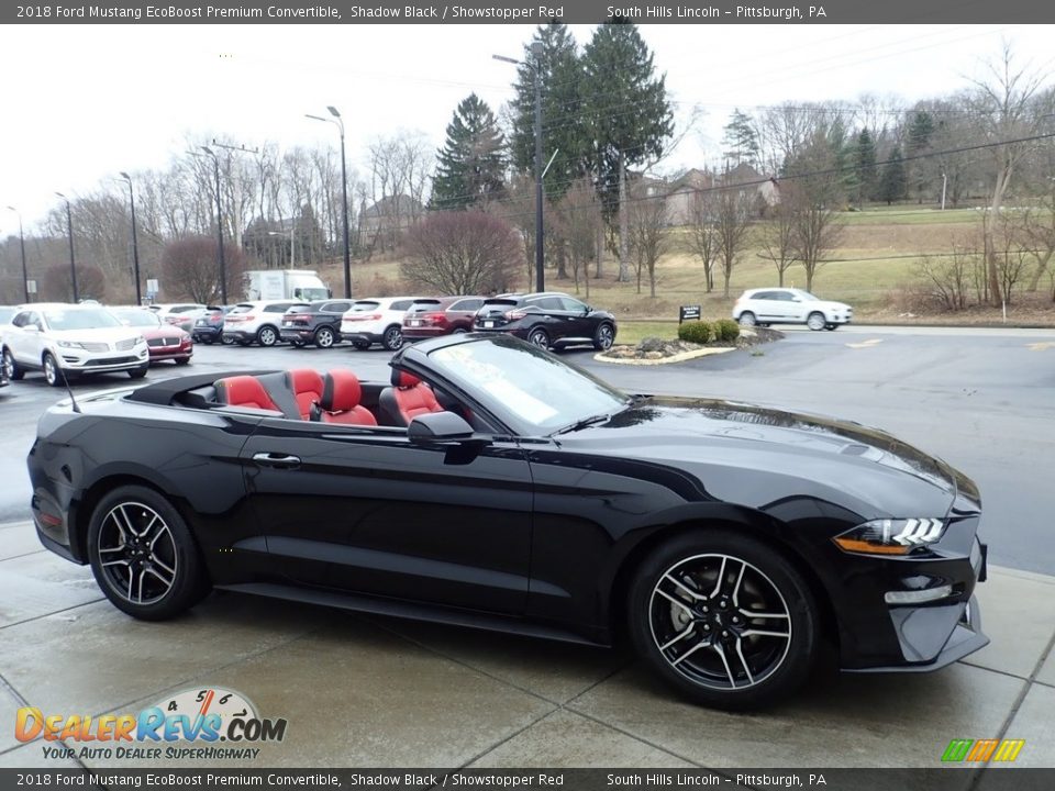 2018 Ford Mustang EcoBoost Premium Convertible Shadow Black / Showstopper Red Photo #6