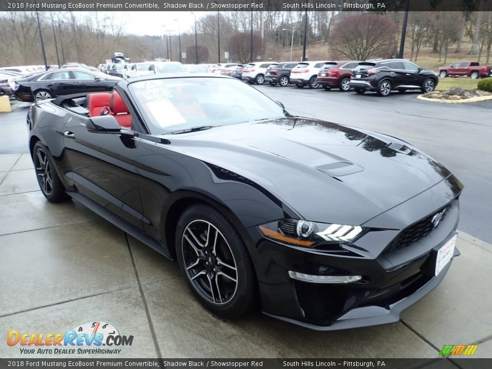 Front 3/4 View of 2018 Ford Mustang EcoBoost Premium Convertible Photo #7