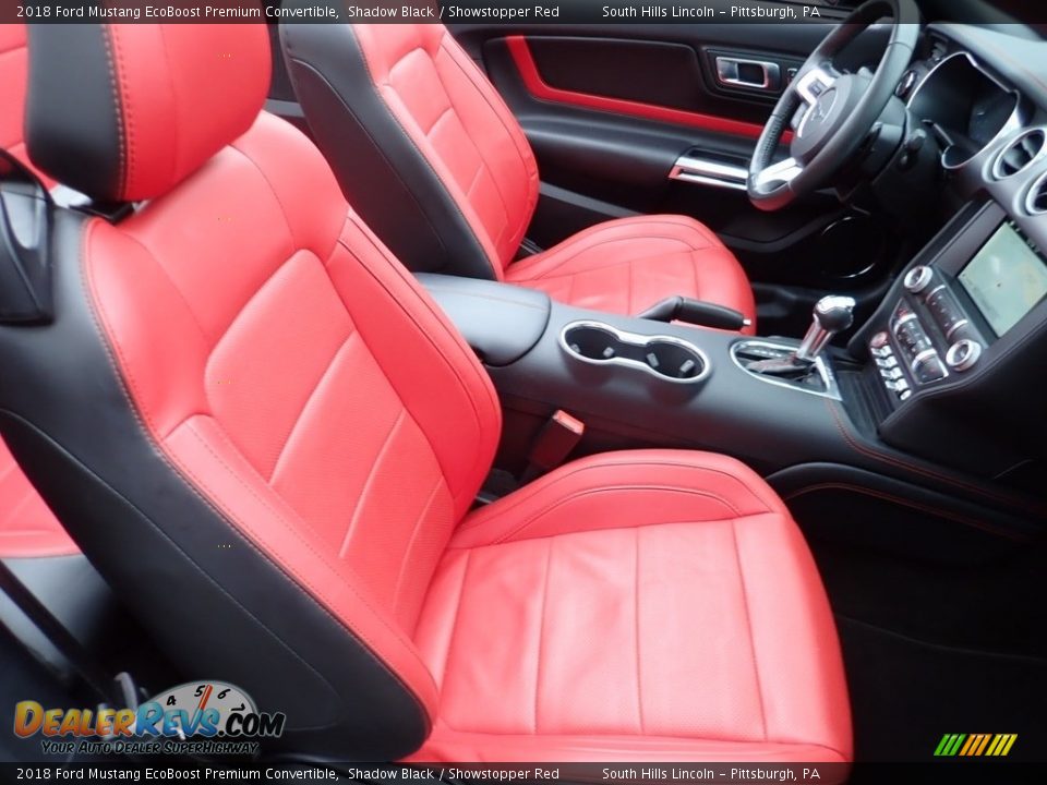 Front Seat of 2018 Ford Mustang EcoBoost Premium Convertible Photo #10