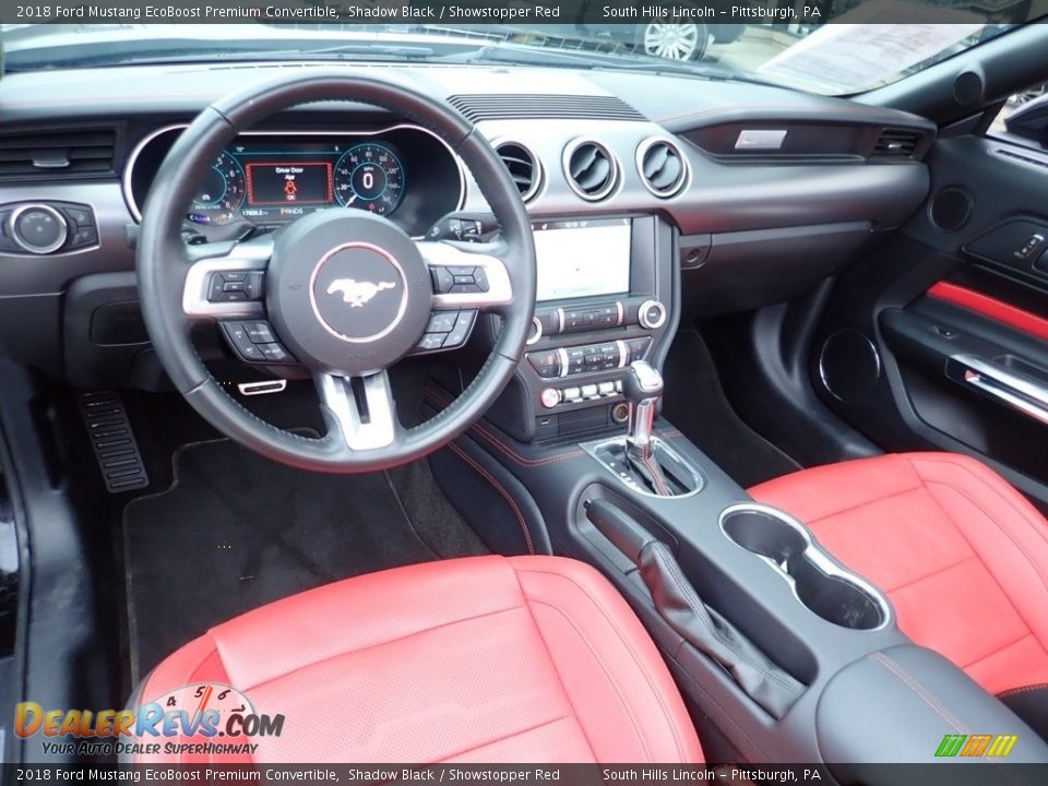 Showstopper Red Interior - 2018 Ford Mustang EcoBoost Premium Convertible Photo #17