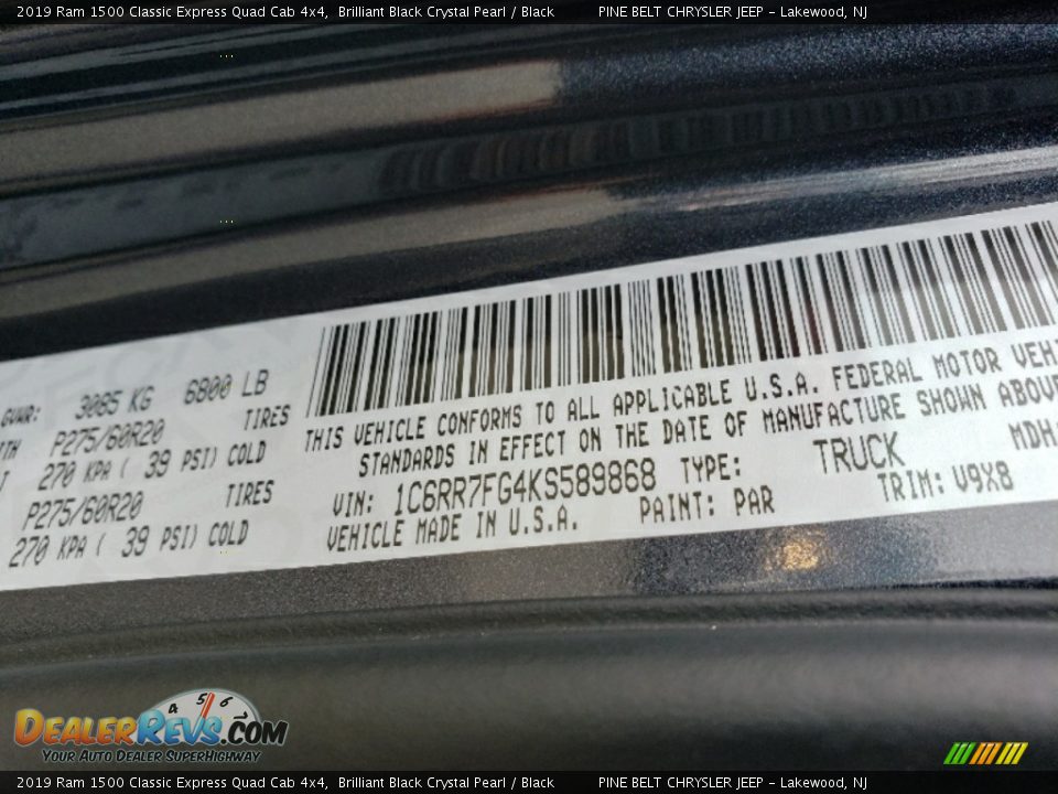 2019 Ram 1500 Classic Express Quad Cab 4x4 Brilliant Black Crystal Pearl / Black Photo #9