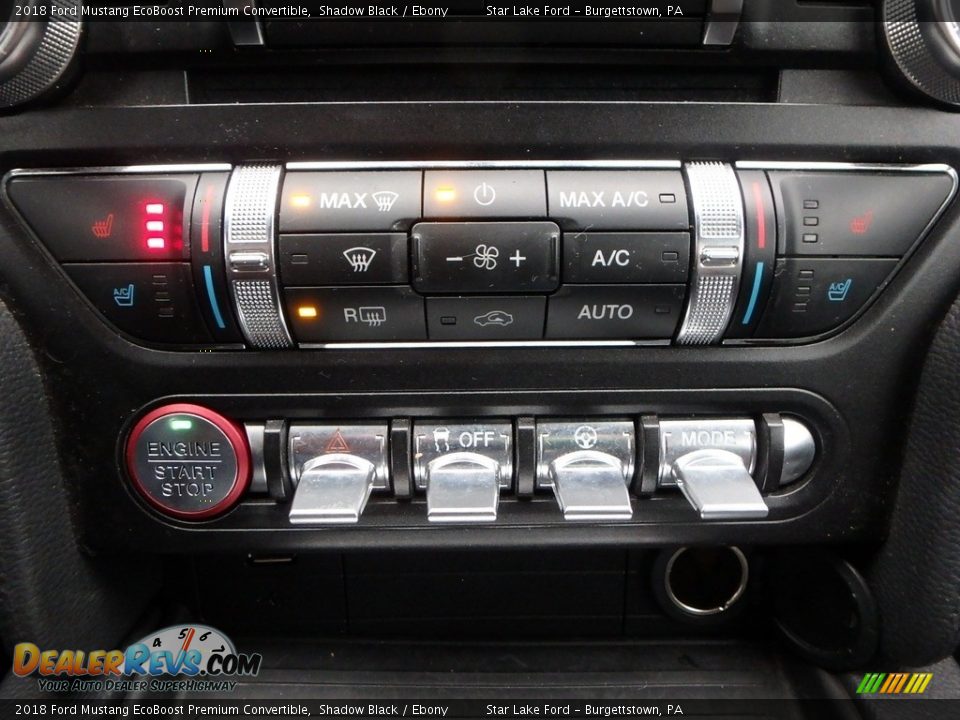 Controls of 2018 Ford Mustang EcoBoost Premium Convertible Photo #18