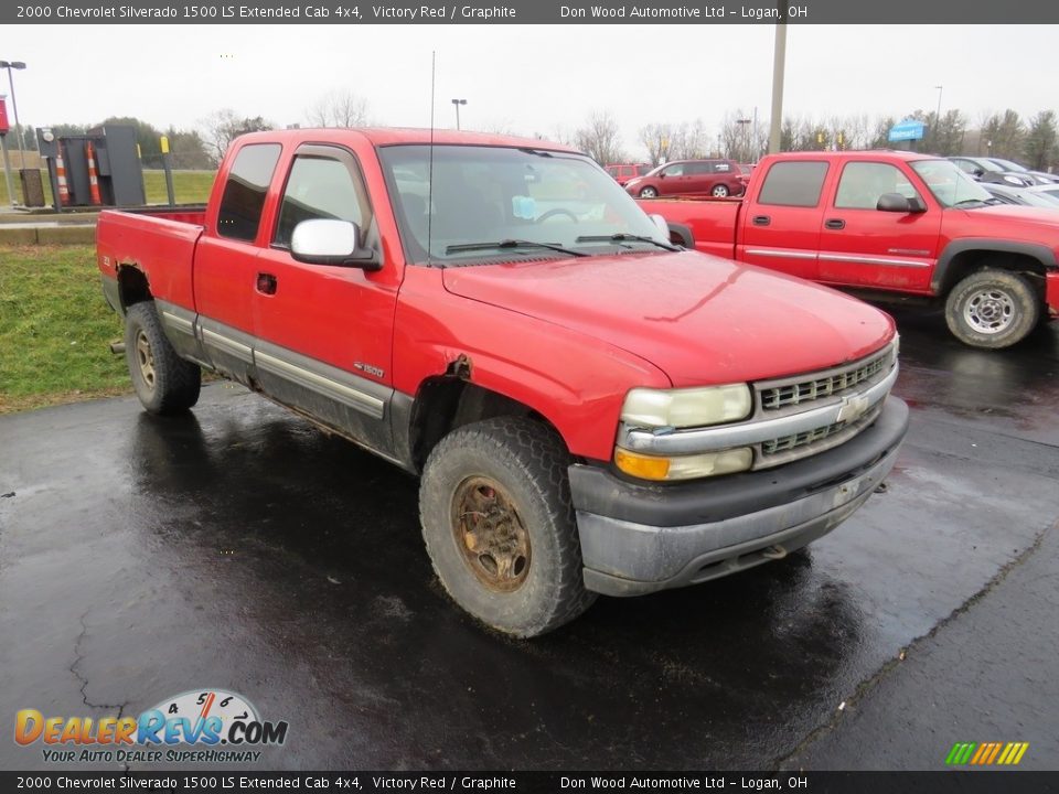 2000 Chevrolet Silverado 1500 LS Extended Cab 4x4 Victory Red / Graphite Photo #4