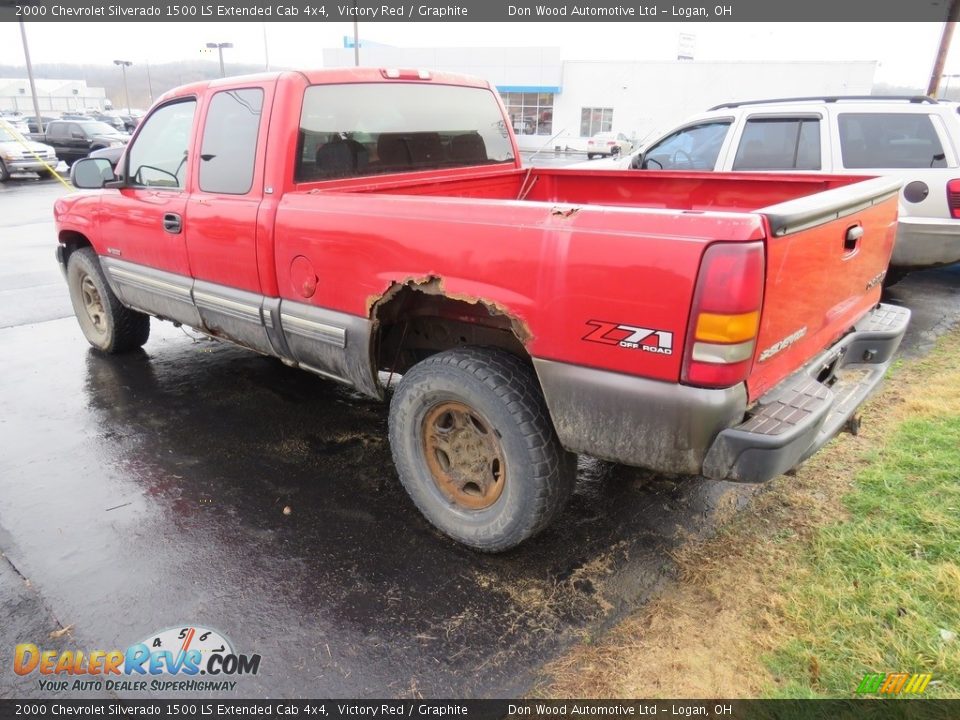 2000 Chevrolet Silverado 1500 LS Extended Cab 4x4 Victory Red / Graphite Photo #10