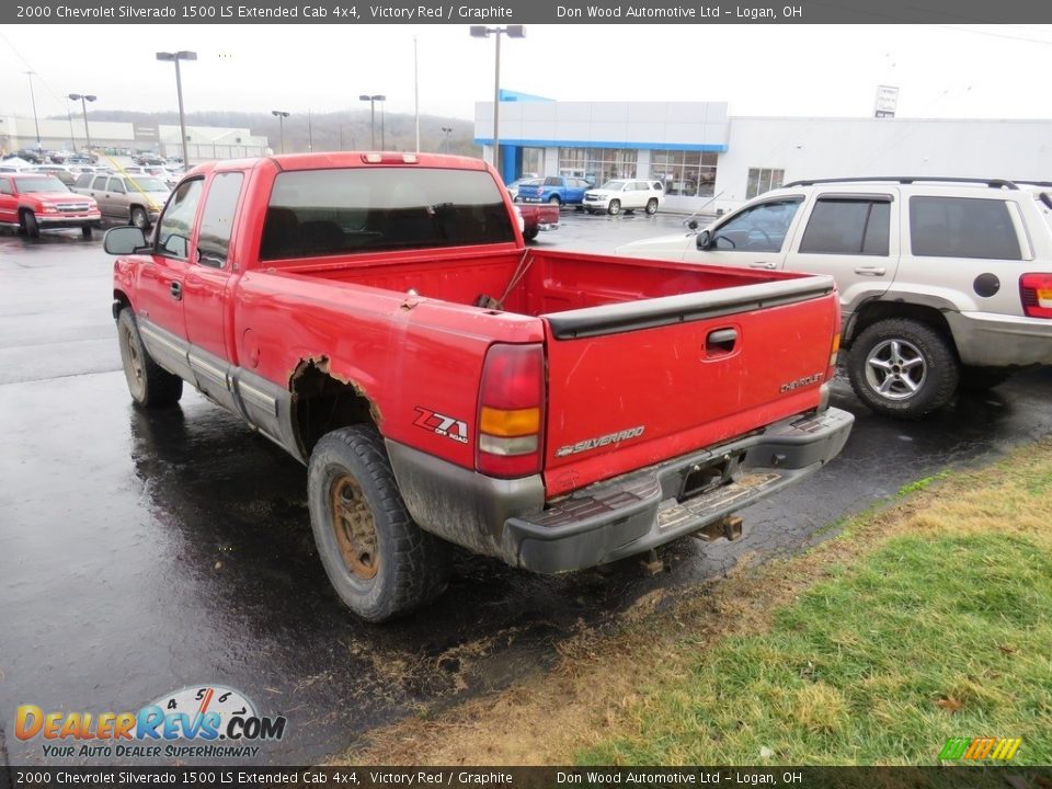 2000 Chevrolet Silverado 1500 LS Extended Cab 4x4 Victory Red / Graphite Photo #11