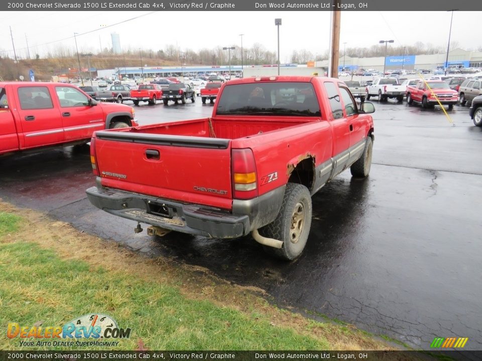 2000 Chevrolet Silverado 1500 LS Extended Cab 4x4 Victory Red / Graphite Photo #13