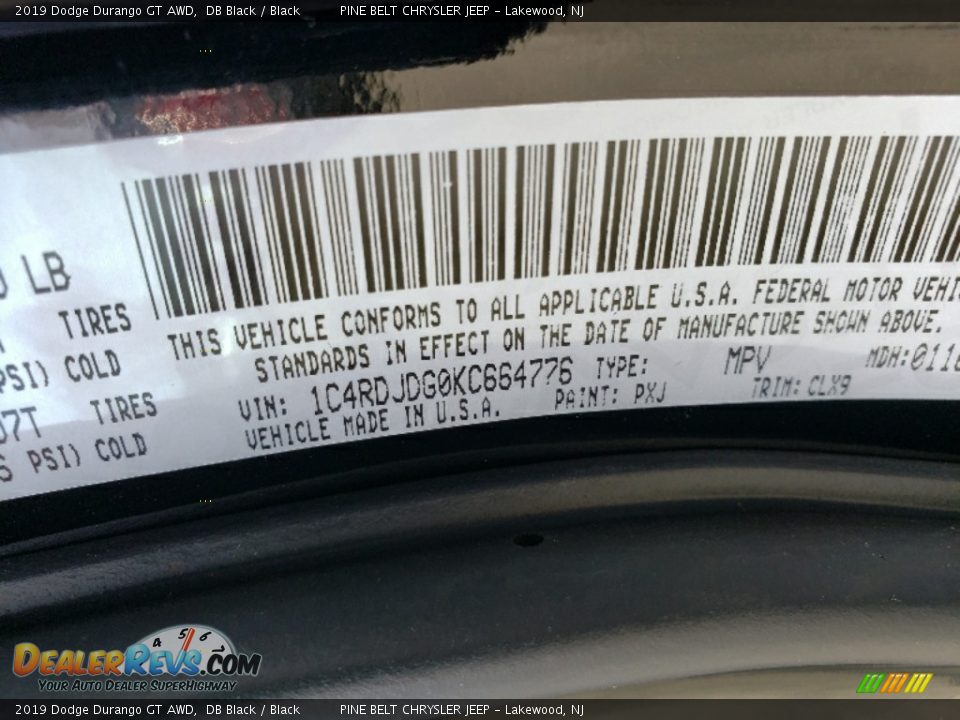 2019 Dodge Durango GT AWD DB Black / Black Photo #9