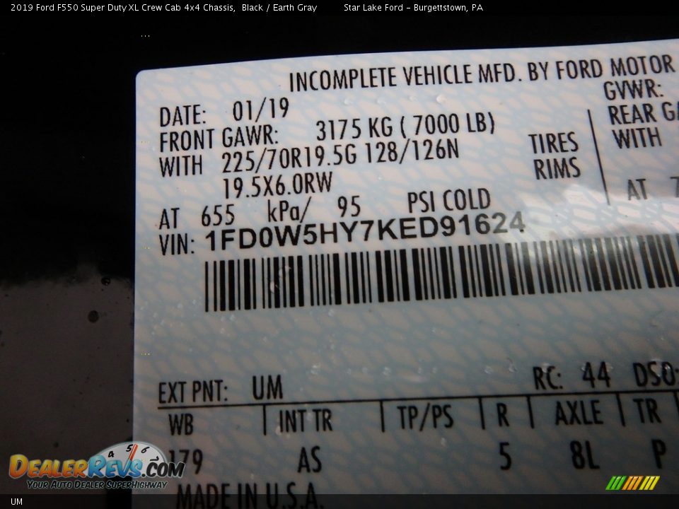 Ford Color Code UM Black