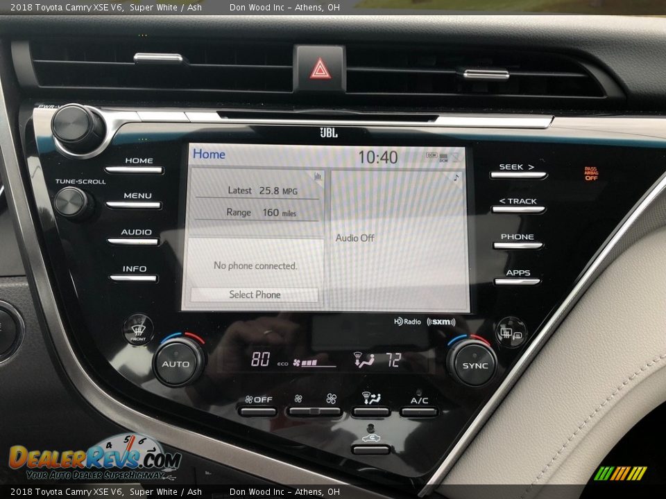 2018 Toyota Camry XSE V6 Super White / Ash Photo #24