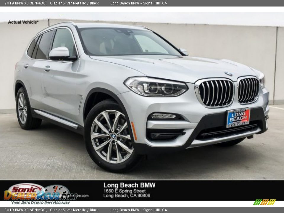 2019 BMW X3 sDrive30i Glacier Silver Metallic / Black Photo #1