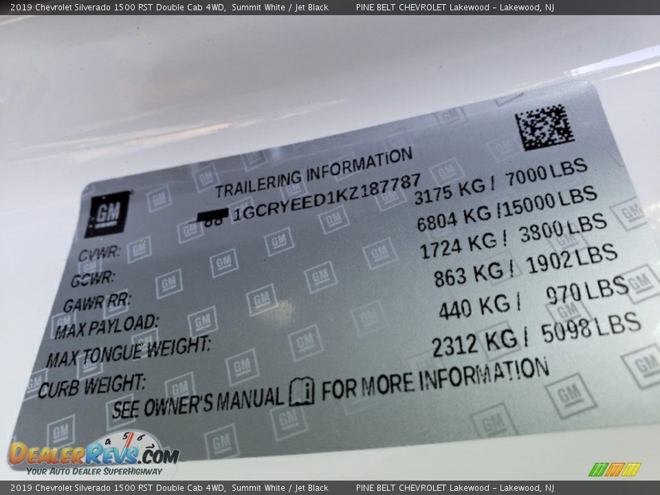 2019 Chevrolet Silverado 1500 RST Double Cab 4WD Summit White / Jet Black Photo #9