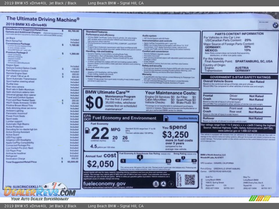 2019 BMW X5 xDrive40i Jet Black / Black Photo #10