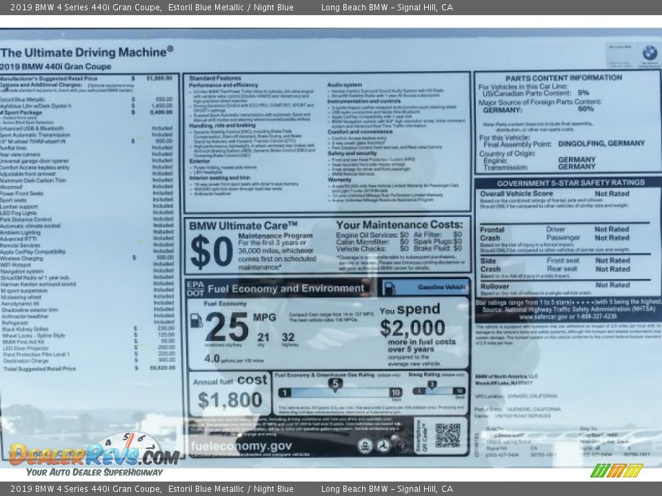 2019 BMW 4 Series 440i Gran Coupe Estoril Blue Metallic / Night Blue Photo #10