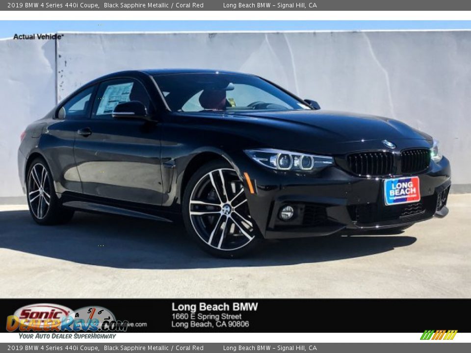 2019 BMW 4 Series 440i Coupe Black Sapphire Metallic / Coral Red Photo #1