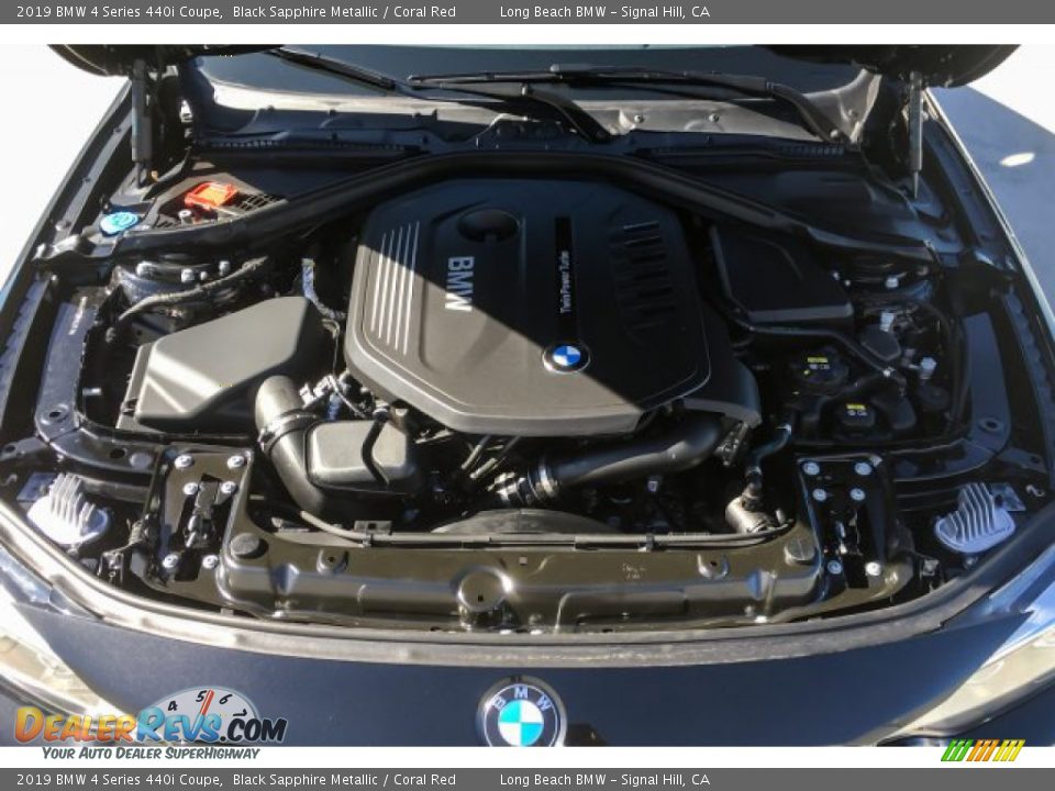 2019 BMW 4 Series 440i Coupe Black Sapphire Metallic / Coral Red Photo #8