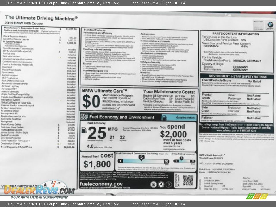 2019 BMW 4 Series 440i Coupe Black Sapphire Metallic / Coral Red Photo #10