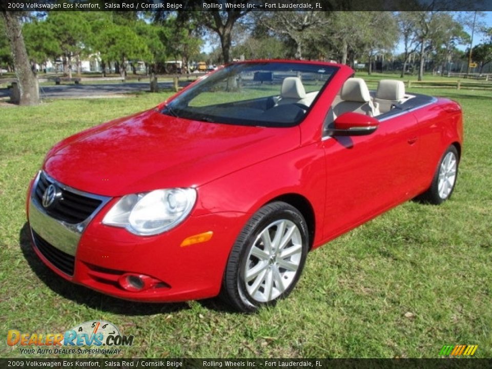 2009 Volkswagen Eos Komfort Salsa Red / Cornsilk Beige Photo #9
