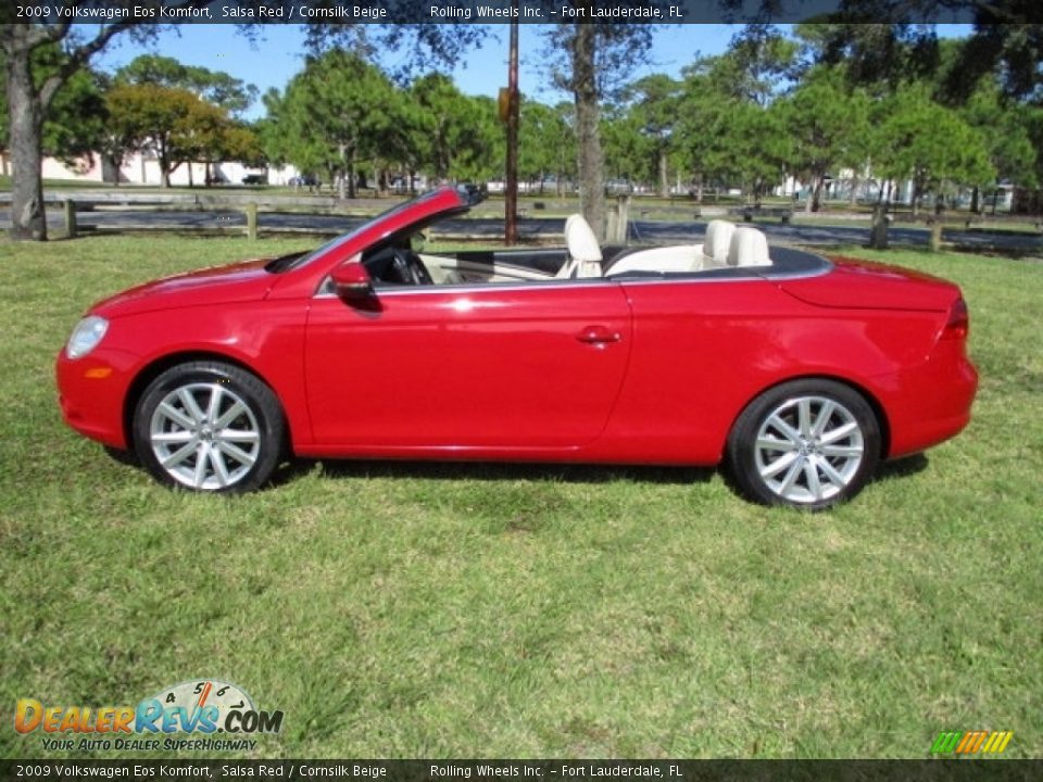 2009 Volkswagen Eos Komfort Salsa Red / Cornsilk Beige Photo #11