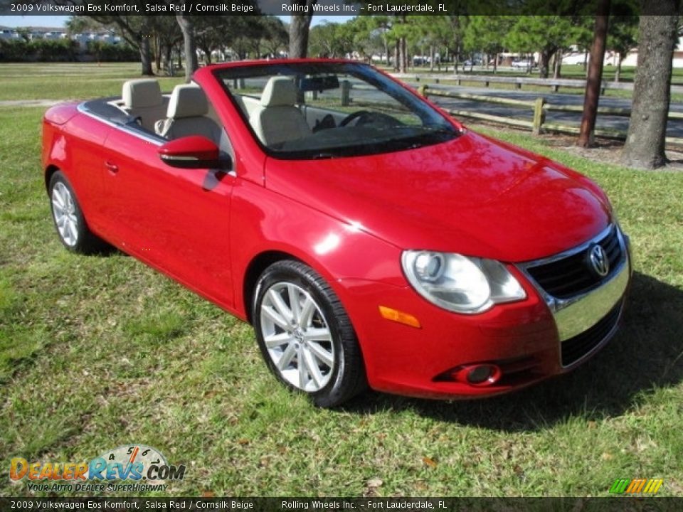 2009 Volkswagen Eos Komfort Salsa Red / Cornsilk Beige Photo #28