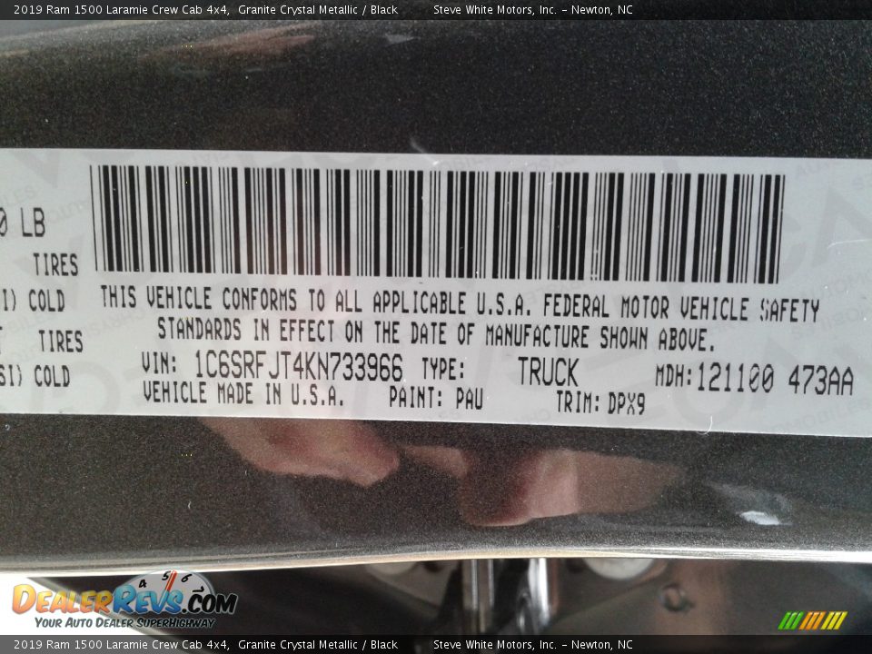 2019 Ram 1500 Laramie Crew Cab 4x4 Granite Crystal Metallic / Black Photo #36