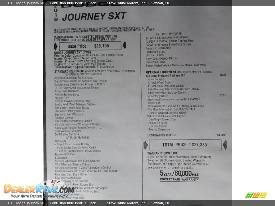 2018 Dodge Journey SXT Contusion Blue Pearl / Black Photo #35