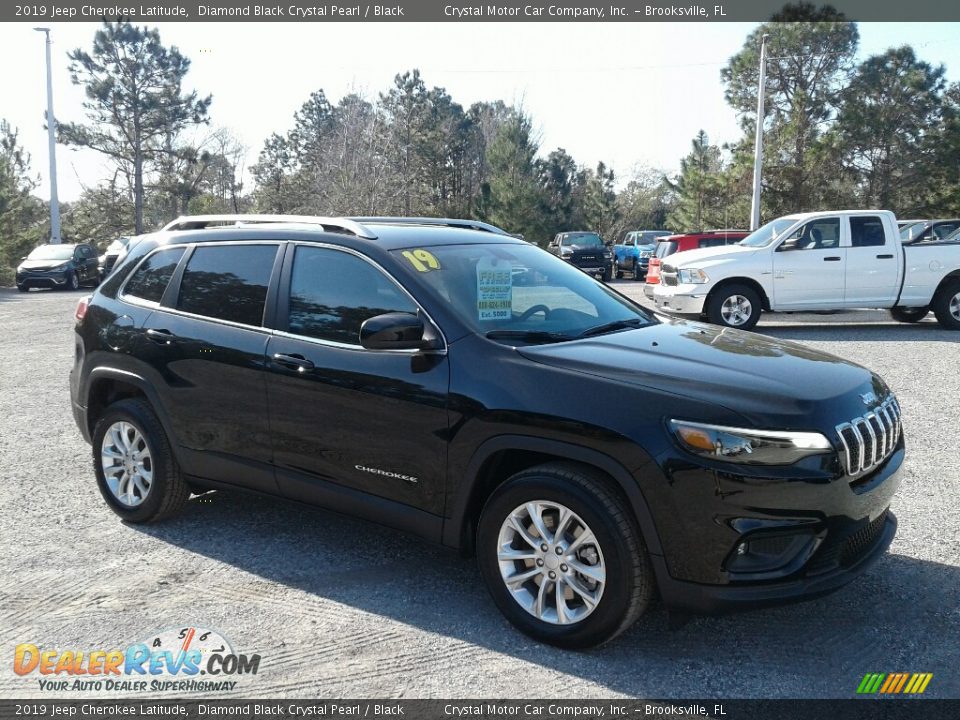 2019 Jeep Cherokee Latitude Diamond Black Crystal Pearl / Black Photo #7