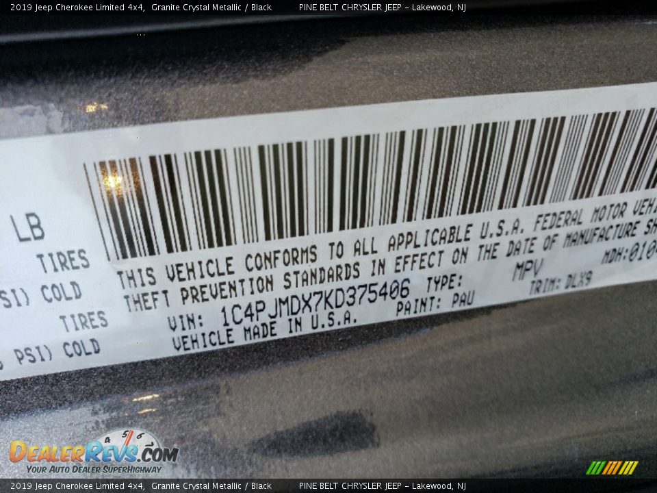 2019 Jeep Cherokee Limited 4x4 Granite Crystal Metallic / Black Photo #9