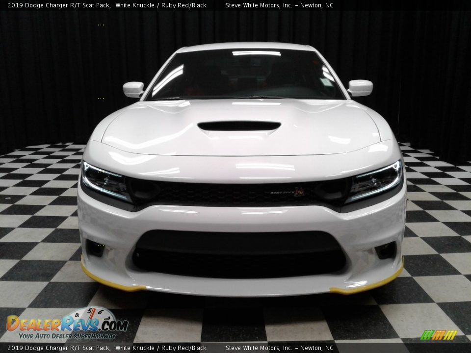 2019 Dodge Charger R/T Scat Pack White Knuckle / Ruby Red/Black Photo #3