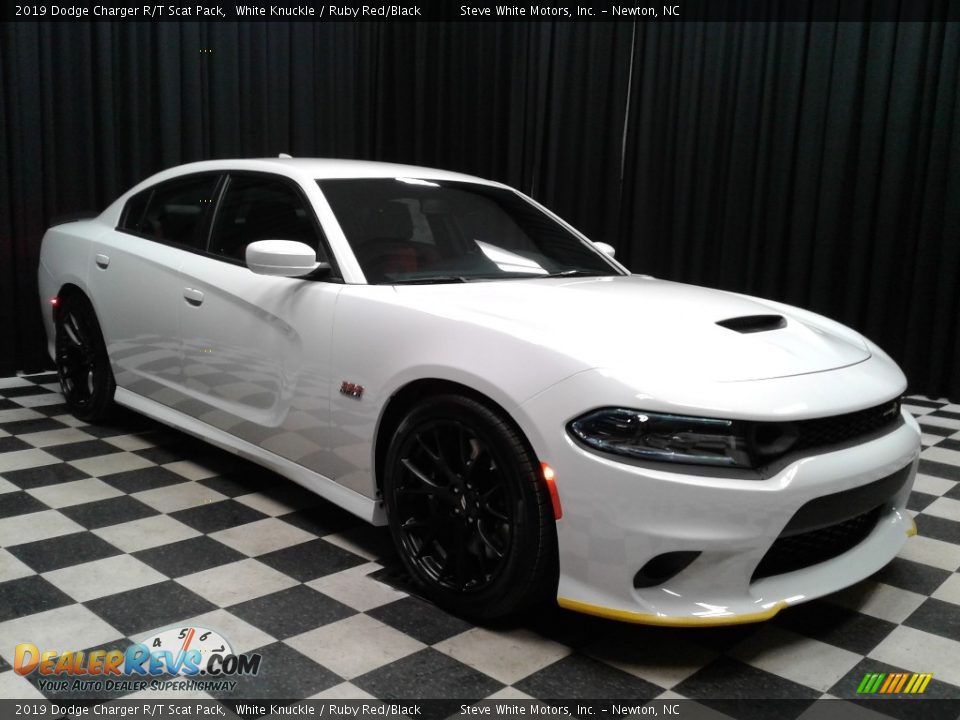 2019 Dodge Charger R/T Scat Pack White Knuckle / Ruby Red/Black Photo #4