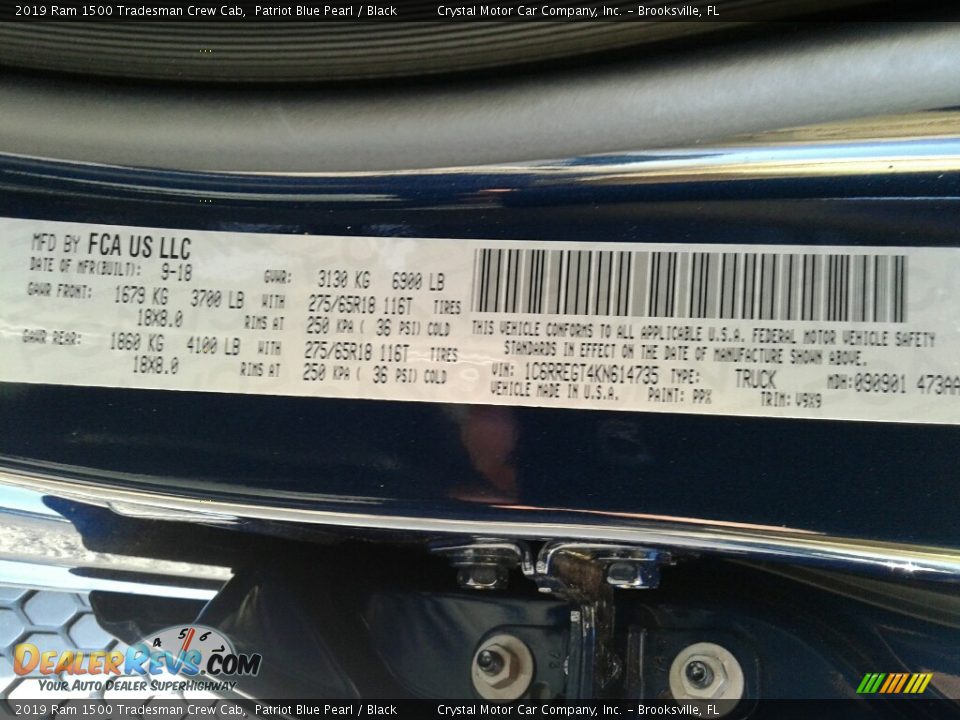 2019 Ram 1500 Tradesman Crew Cab Patriot Blue Pearl / Black Photo #21