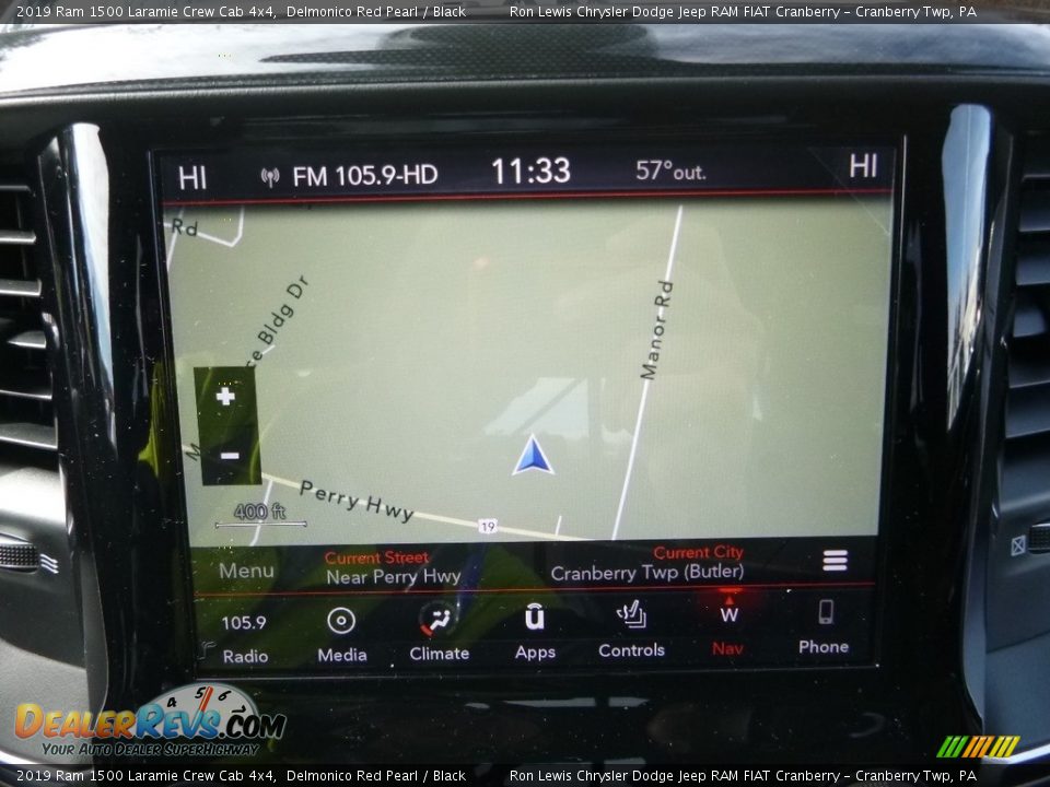 2019 Ram 1500 Laramie Crew Cab 4x4 Delmonico Red Pearl / Black Photo #16