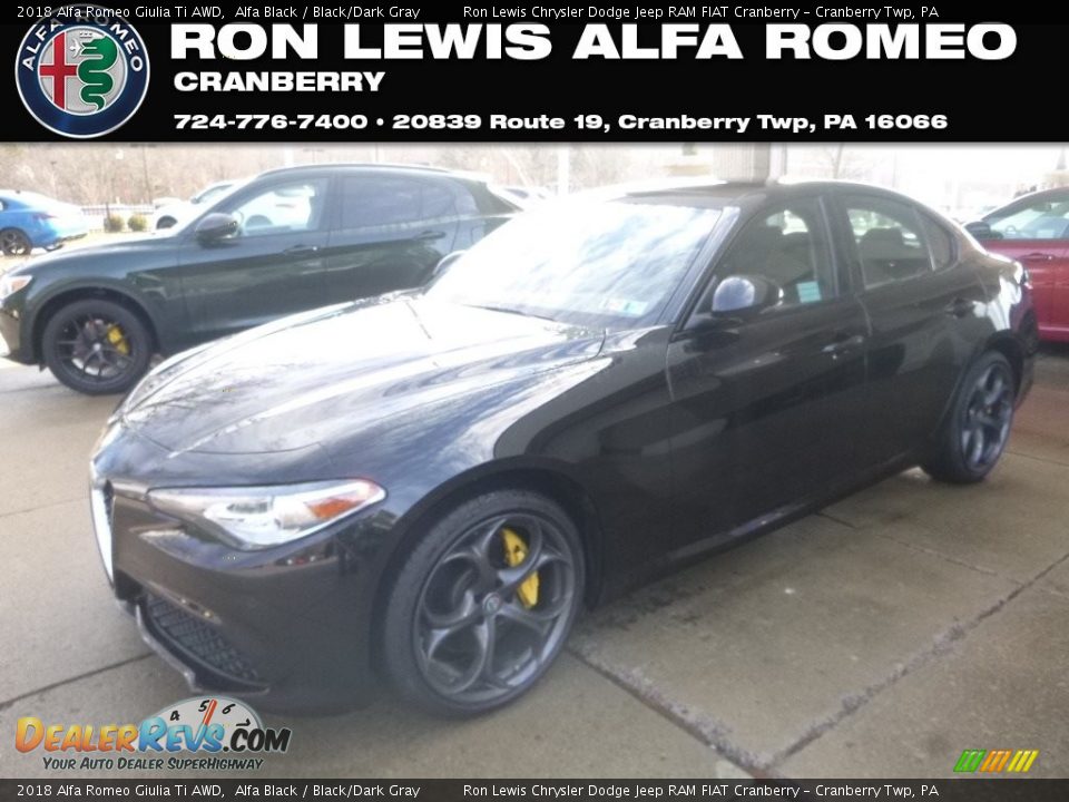 2018 Alfa Romeo Giulia Ti AWD Alfa Black / Black/Dark Gray Photo #1