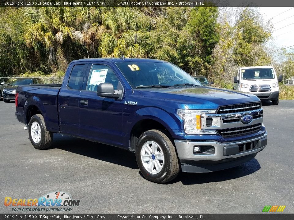 2019 Ford F150 XLT SuperCab Blue Jeans / Earth Gray Photo #7