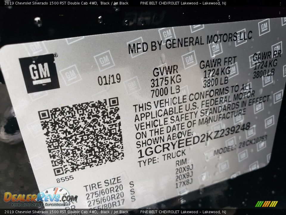 2019 Chevrolet Silverado 1500 RST Double Cab 4WD Black / Jet Black Photo #8