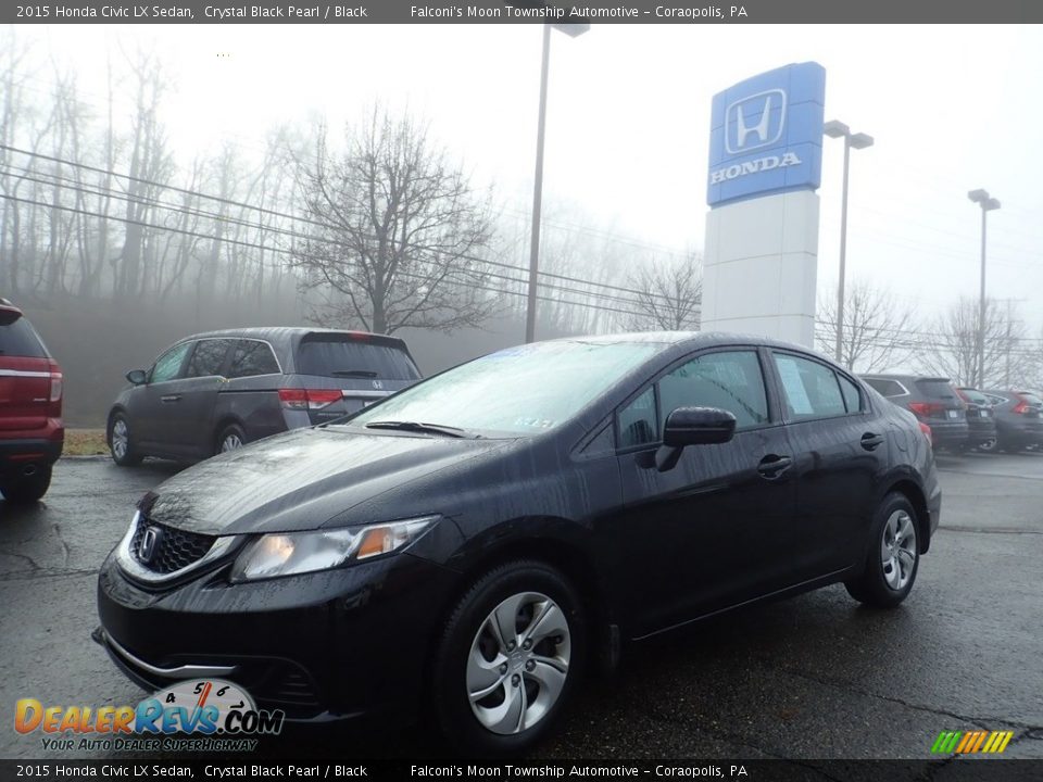 2015 Honda Civic LX Sedan Crystal Black Pearl / Black Photo #1
