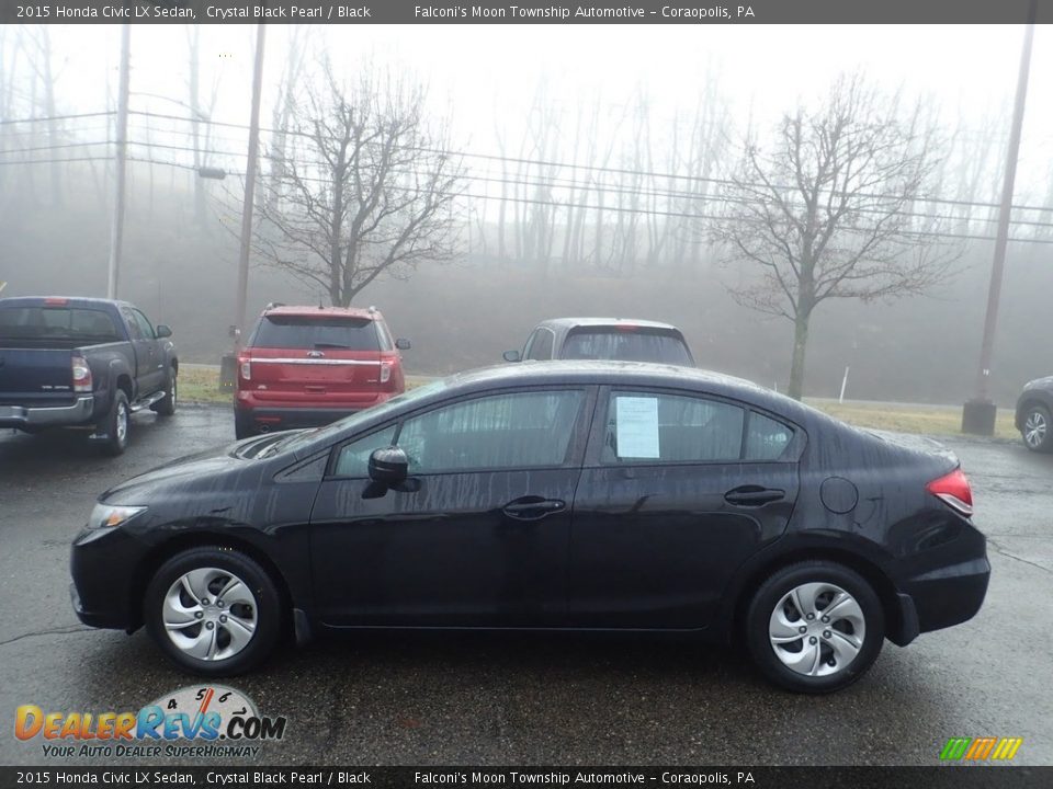 2015 Honda Civic LX Sedan Crystal Black Pearl / Black Photo #2
