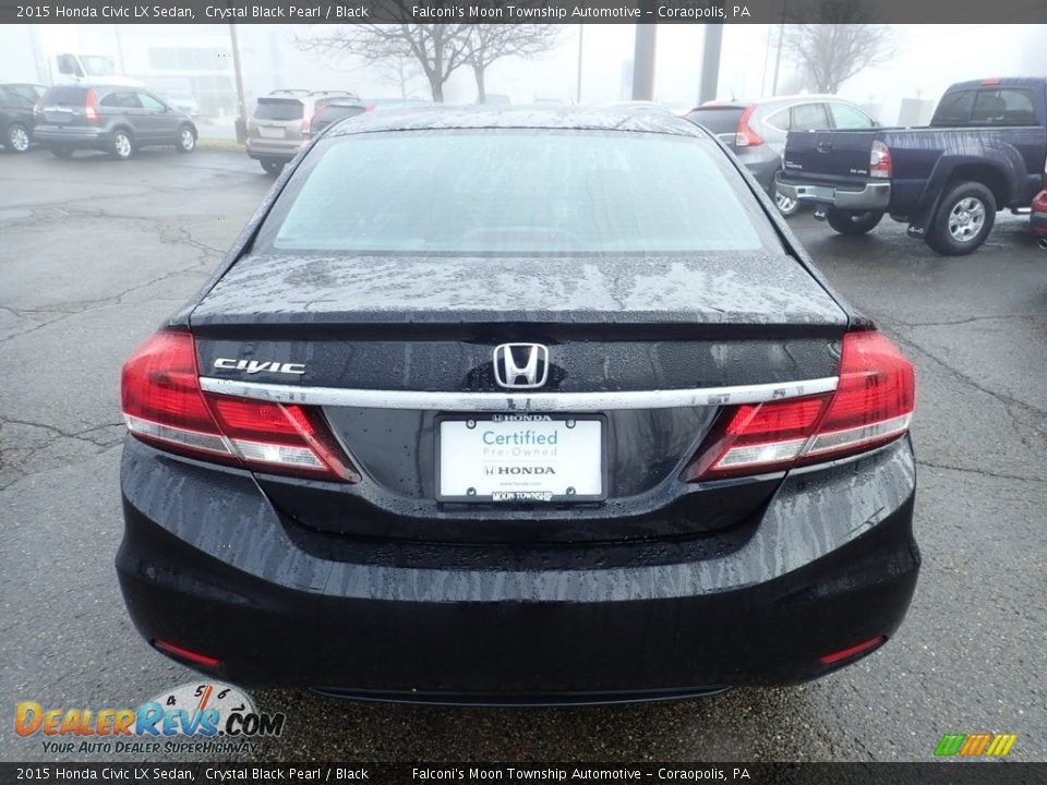 2015 Honda Civic LX Sedan Crystal Black Pearl / Black Photo #4