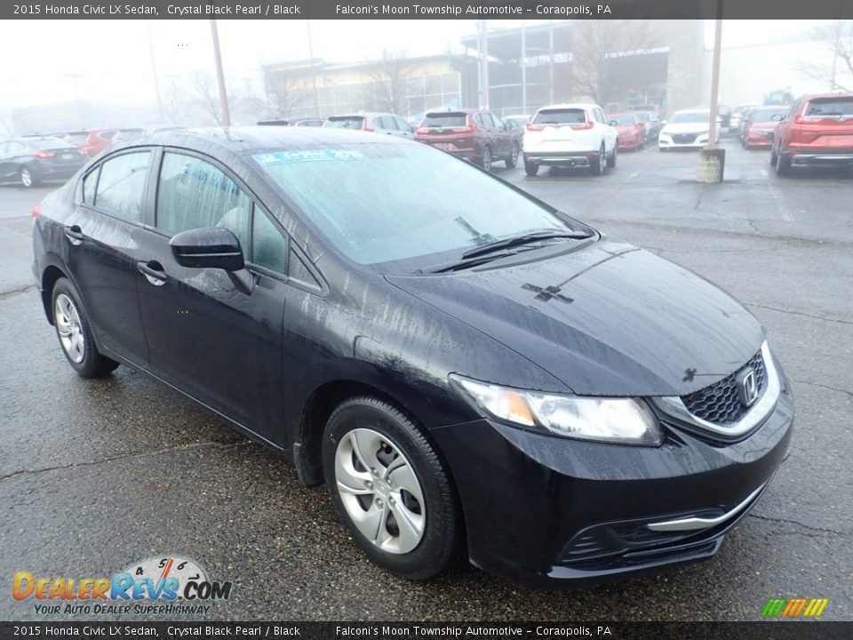 2015 Honda Civic LX Sedan Crystal Black Pearl / Black Photo #7