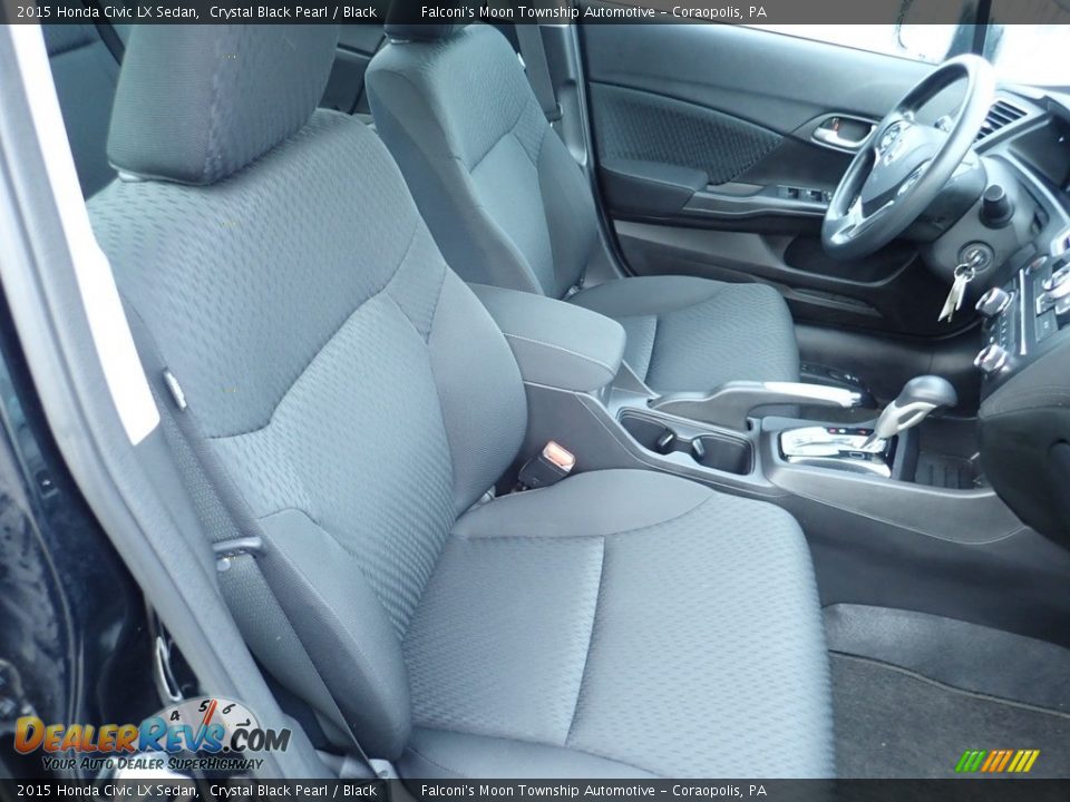 2015 Honda Civic LX Sedan Crystal Black Pearl / Black Photo #10