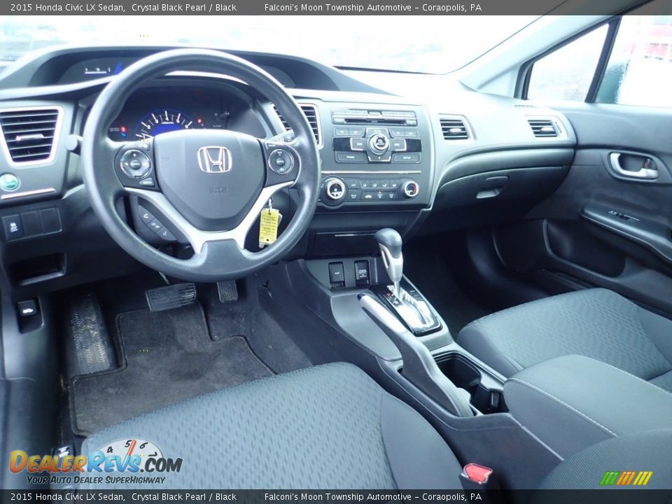 2015 Honda Civic LX Sedan Crystal Black Pearl / Black Photo #17