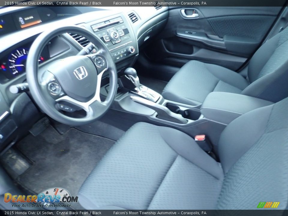 2015 Honda Civic LX Sedan Crystal Black Pearl / Black Photo #20