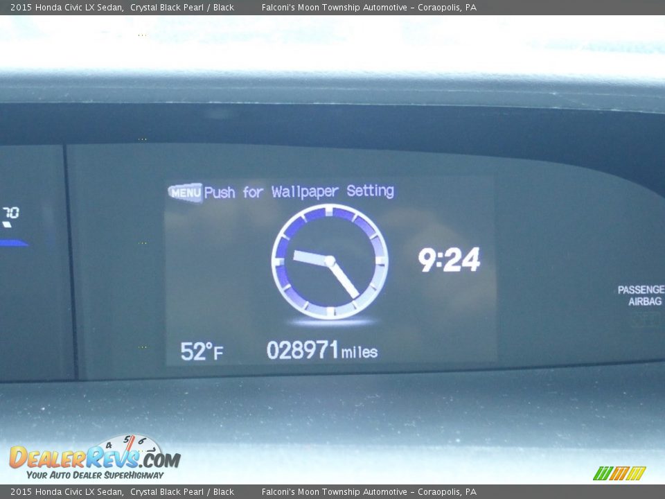 2015 Honda Civic LX Sedan Crystal Black Pearl / Black Photo #24