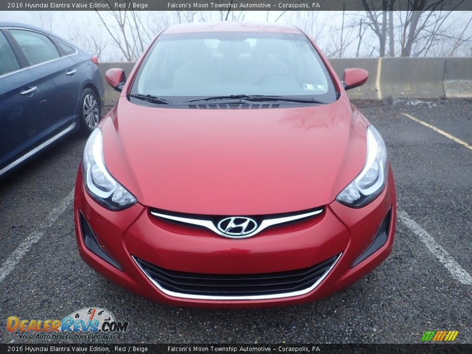 2016 Hyundai Elantra Value Edition Red / Beige Photo #3