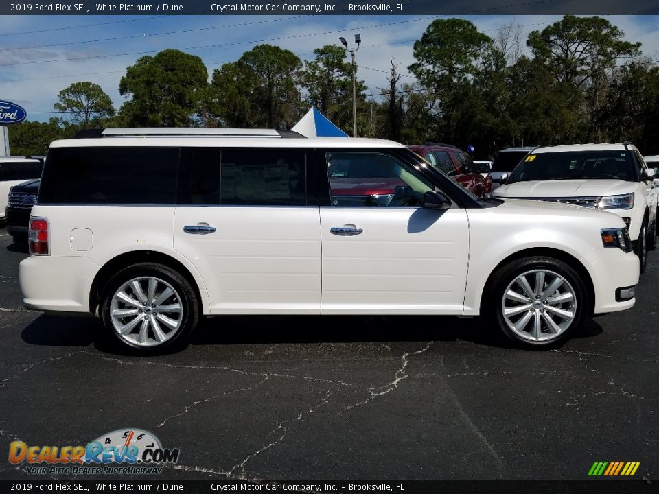 2019 Ford Flex SEL White Platinum / Dune Photo #6
