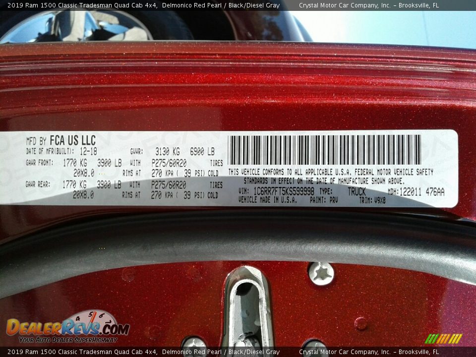 2019 Ram 1500 Classic Tradesman Quad Cab 4x4 Delmonico Red Pearl / Black/Diesel Gray Photo #21