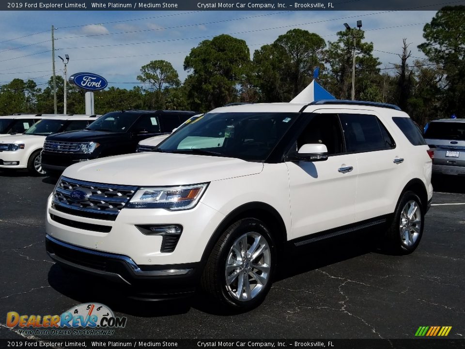 2019 Ford Explorer Limited White Platinum / Medium Stone Photo #1