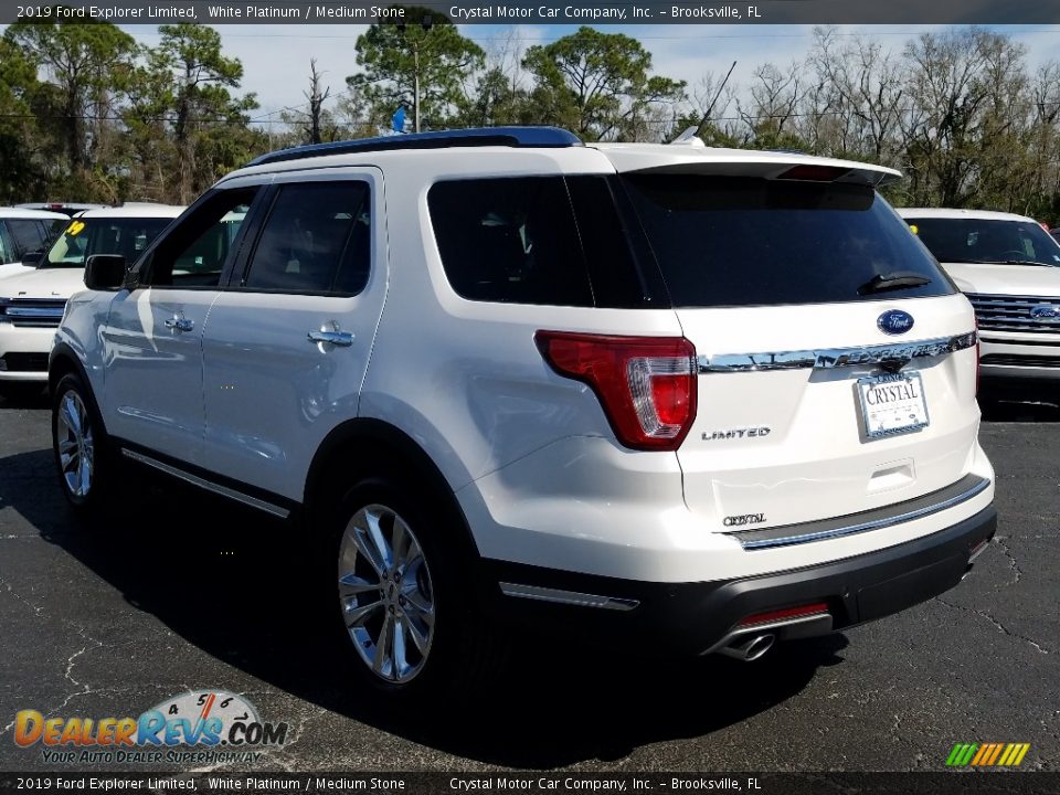 2019 Ford Explorer Limited White Platinum / Medium Stone Photo #3