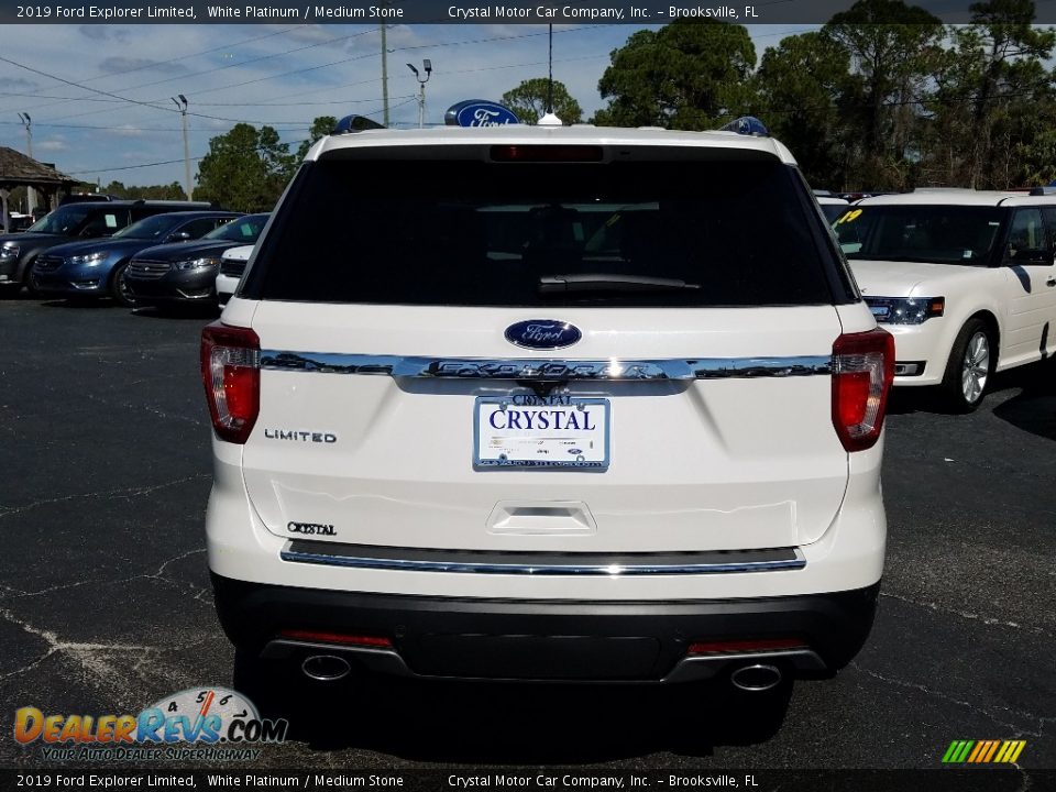 2019 Ford Explorer Limited White Platinum / Medium Stone Photo #4
