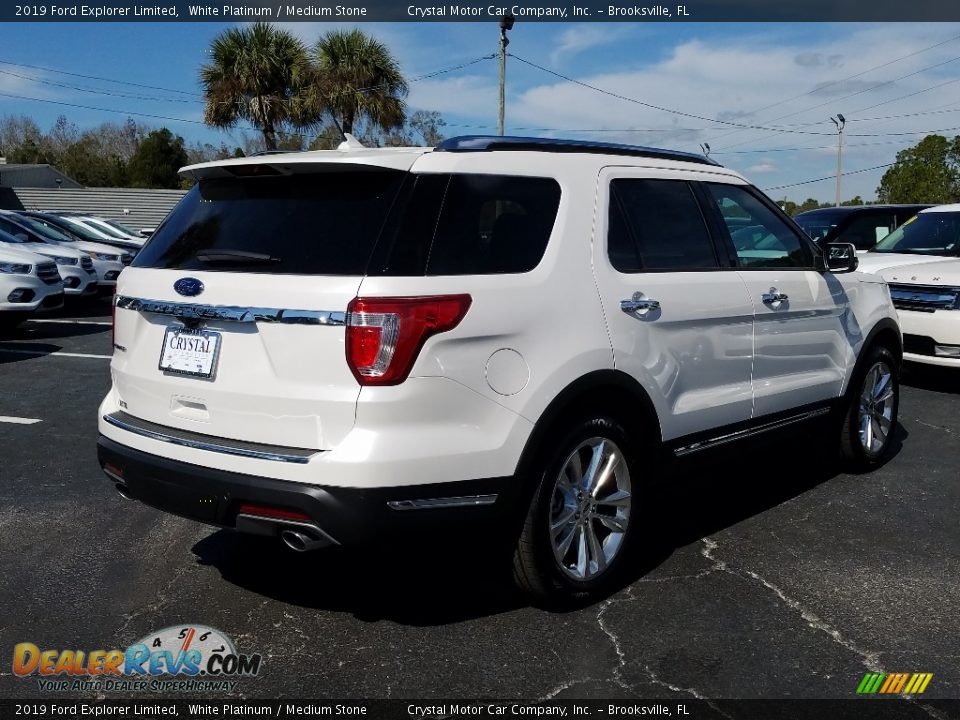 2019 Ford Explorer Limited White Platinum / Medium Stone Photo #5