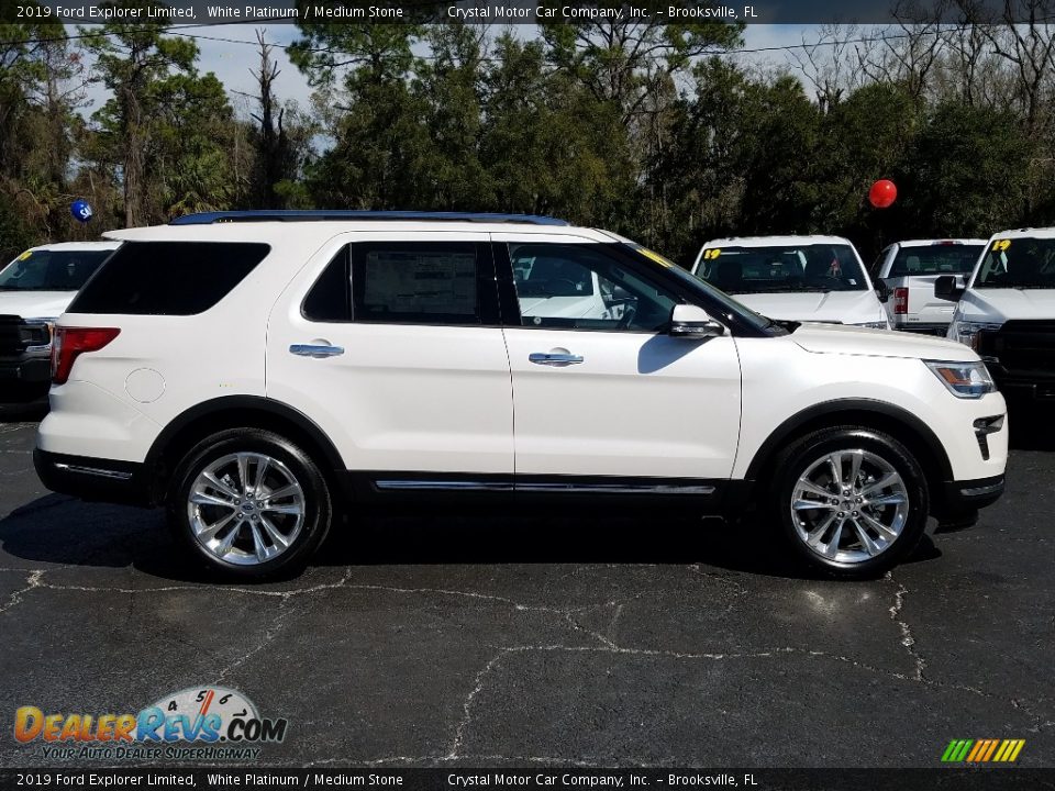 2019 Ford Explorer Limited White Platinum / Medium Stone Photo #6